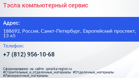 Тэсла компьютерный сервис - визитка