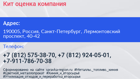 Кит оценка компания - визитка