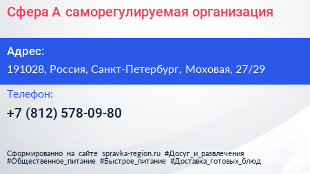 Сфера А саморегулируемая организация - визитка
