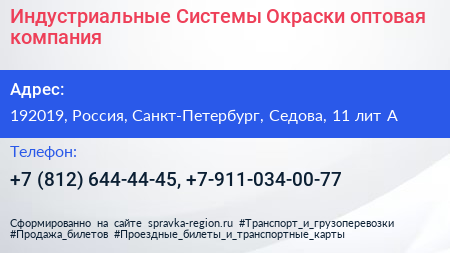 Индустриальные Системы Окраски оптовая компания - визитка