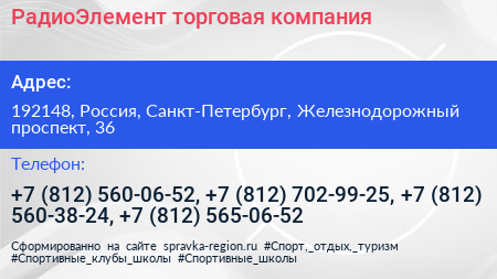 РадиоЭлемент торговая компания - визитка