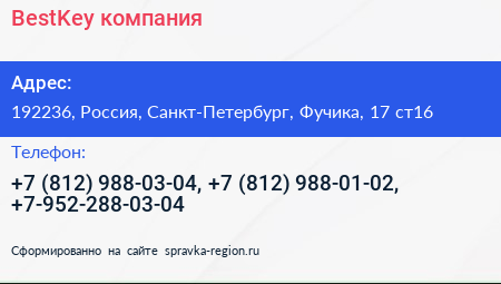 BestKey компания - визитка
