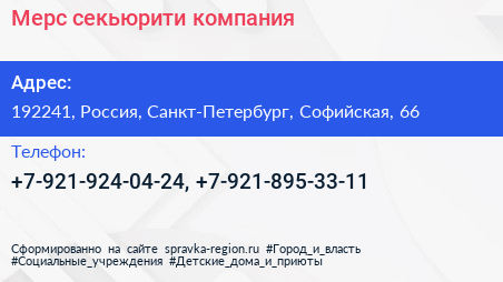 Нажмите, чтобы скачать визитку Мерс секьюрити компания - визитка