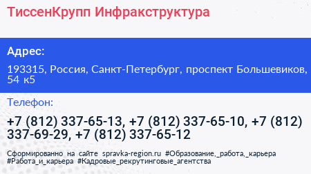 ТиссенКрупп Инфракструктура - визитка