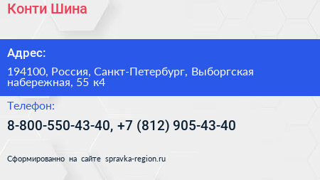 Конти Шина - визитка