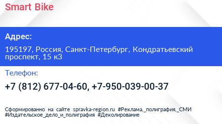 Smart Bike - визитка