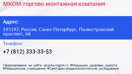 МКОМ торгово монтажная компания - визитка