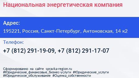 Национальная энергетическая компания - визитка