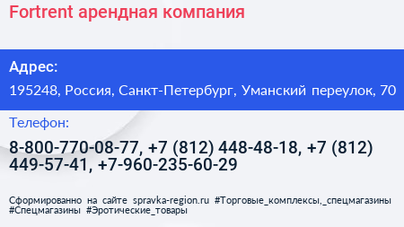 Fortrent арендная компания - визитка