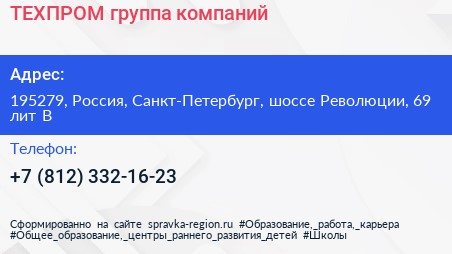 ТЕХПРОМ группа компаний - визитка