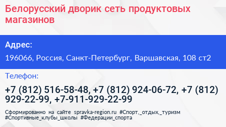 Белорусский дворик сеть продуктовых магазинов - визитка