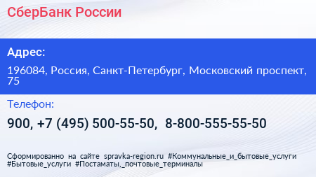 СберБанк России - визитка