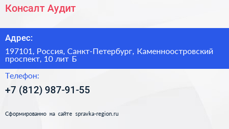 Консалт Аудит - визитка