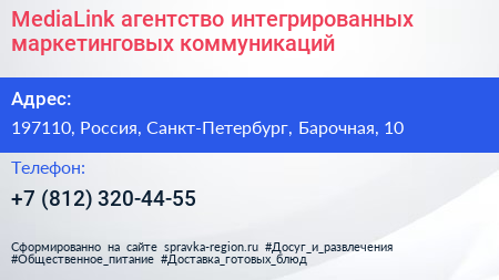 MediaLink агентство интегрированных маркетинговых коммуникаций - визитка
