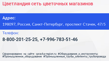 Цветландия сеть цветочных магазинов - визитка