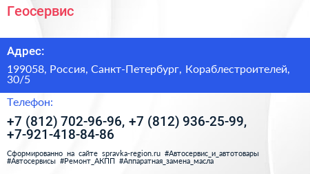 Геосервис - визитка