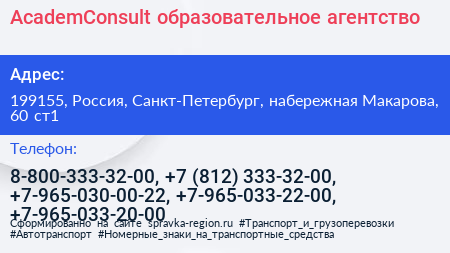 AcademConsult образовательное агентство - визитка