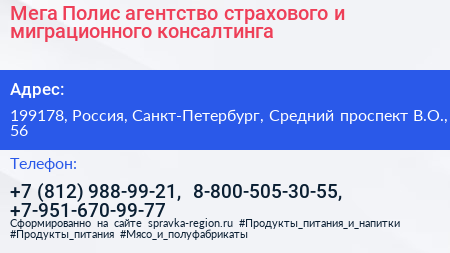 Мега Полис агентство страхового и миграционного консалтинга - визитка