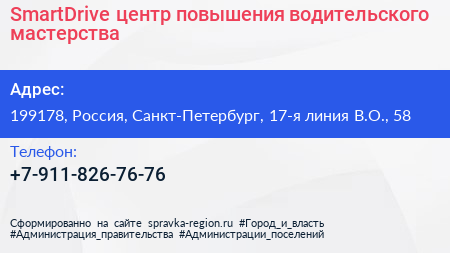 SmartDrive центр повышения водительского мастерства - визитка