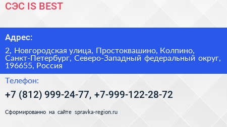 СЭС IS BEST - визитка