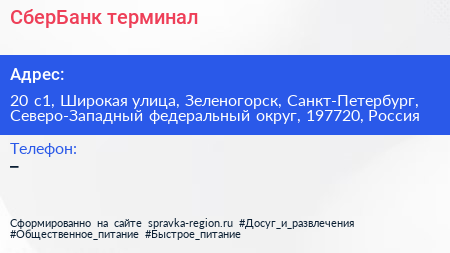 СберБанк терминал - визитка