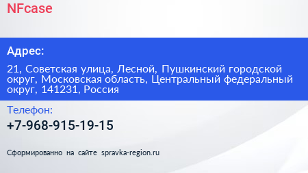 NFcase - визитка