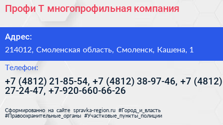 Профи Т многопрофильная компания - визитка