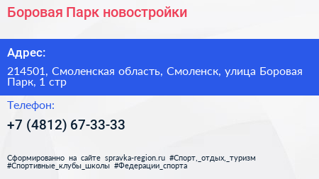 Боровая Парк новостройки - визитка