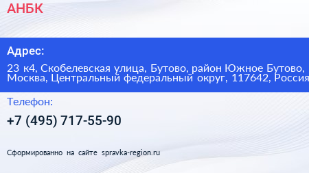 АНБК - визитка