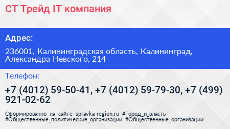 СТ Трейд IT компания - визитка