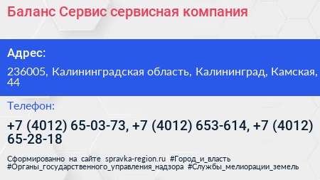 Баланс Сервис сервисная компания - визитка