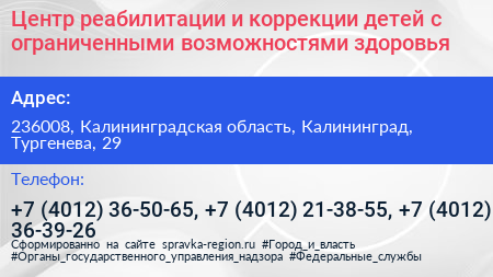Центр реабилитации и коррекции детей с ограниченными возможностями здоровья - визитка