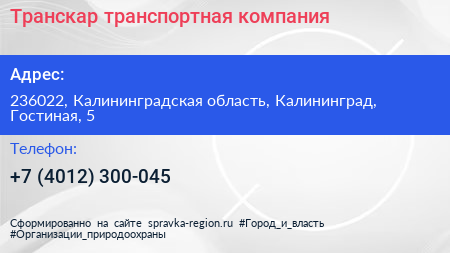 Нажмите, чтобы скачать визитку Транскар транспортная компания - визитка