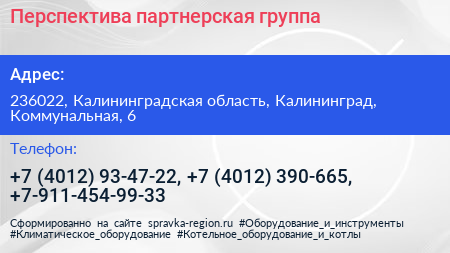 Перспектива партнерская группа - визитка