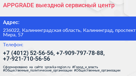 APPGRADE выездной сервисный центр - визитка