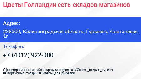 Цветы Голландии сеть складов магазинов - визитка