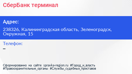 Нажмите, чтобы скачать визитку СберБанк терминал - визитка
