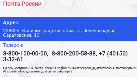Почта России - визитка