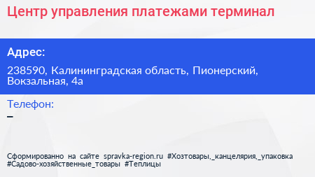 Нажмите, чтобы скачать визитку Центр управления платежами терминал - визитка
