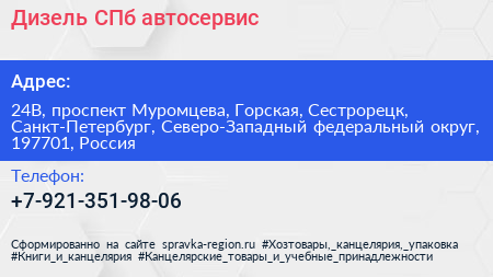 Дизель СПб автосервис - визитка