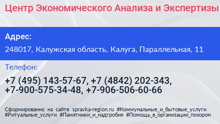 Центр Экономического Анализа и Экспертизы - визитка