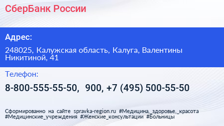 СберБанк России - визитка