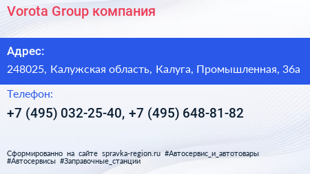Vorota Group компания - визитка