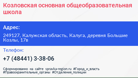 Козловская основная общеобразовательная школа - визитка