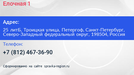 Елочная 1 - визитка