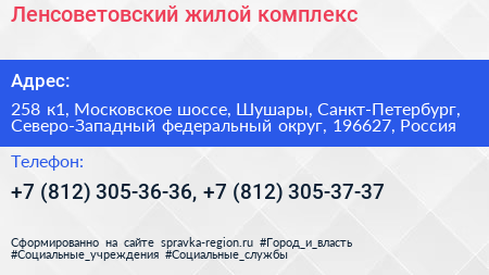 Ленсоветовский жилой комплекс - визитка