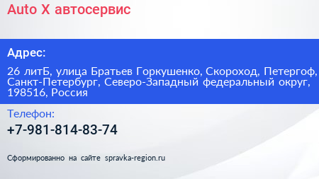 Auto X автосервис - визитка