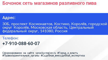 Бочонок сеть магазинов разливного пива - визитка