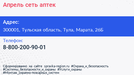 Нажмите, чтобы скачать визитку Апрель сеть аптек - визитка