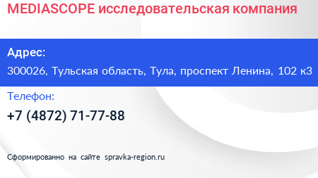 MEDIASCOPE исследовательская компания - визитка